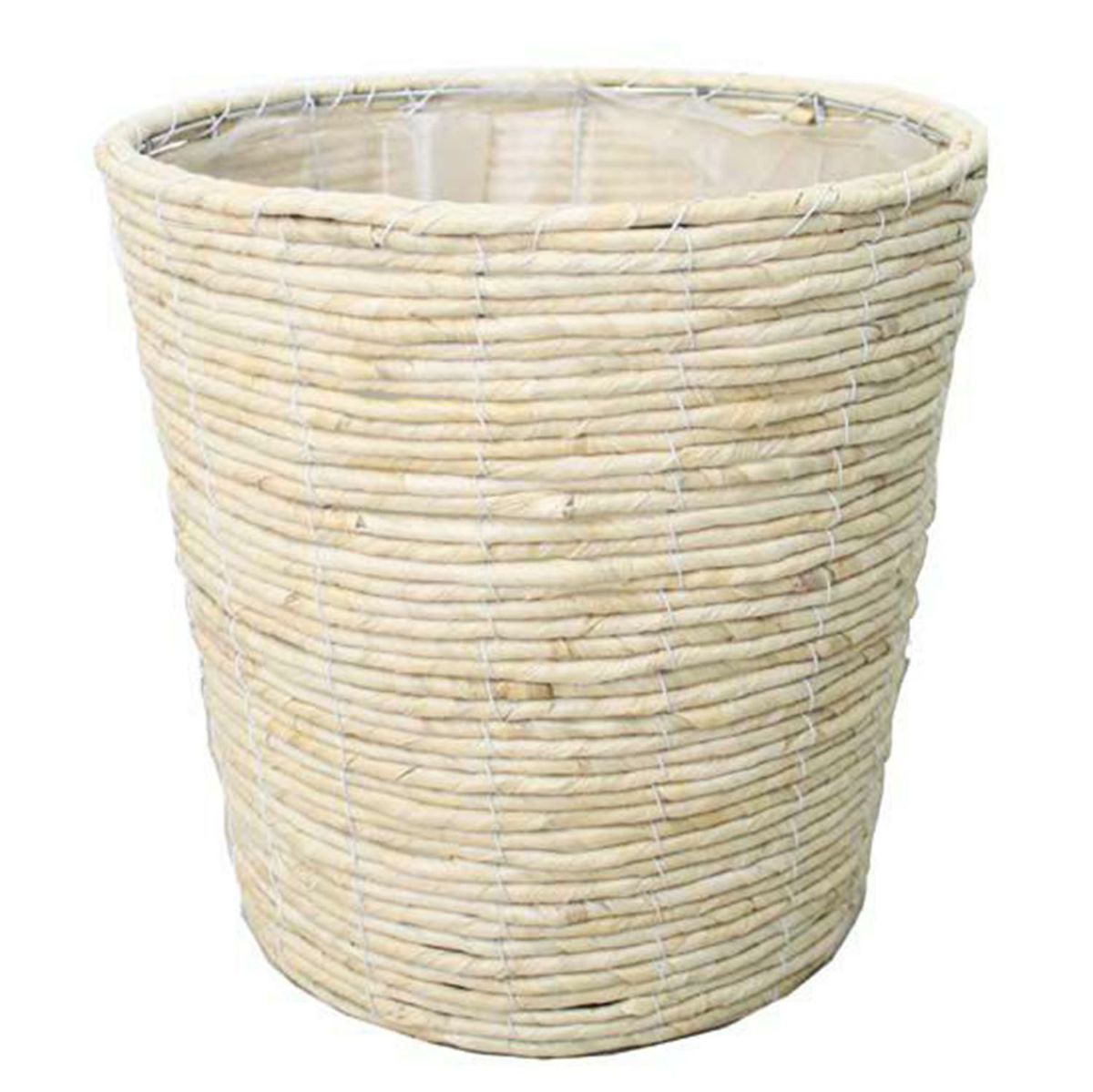 幸福の木 8号（朴タイプ） ホワイトバスケット鉢カバ