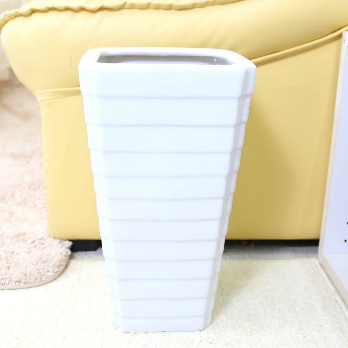 ホワイトスクエア陶器鉢（Gタイプ） （小）