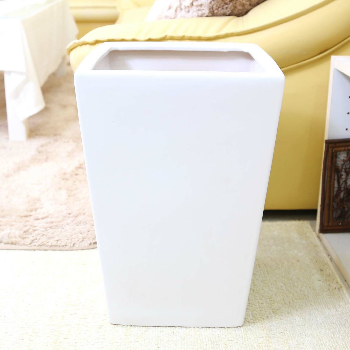 ホワイトスクエア陶器鉢（ストレート） 10号