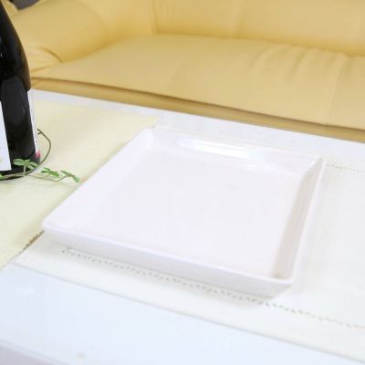 陶器製 鉢皿（受け皿・受皿）（スクエアホワイト）２７