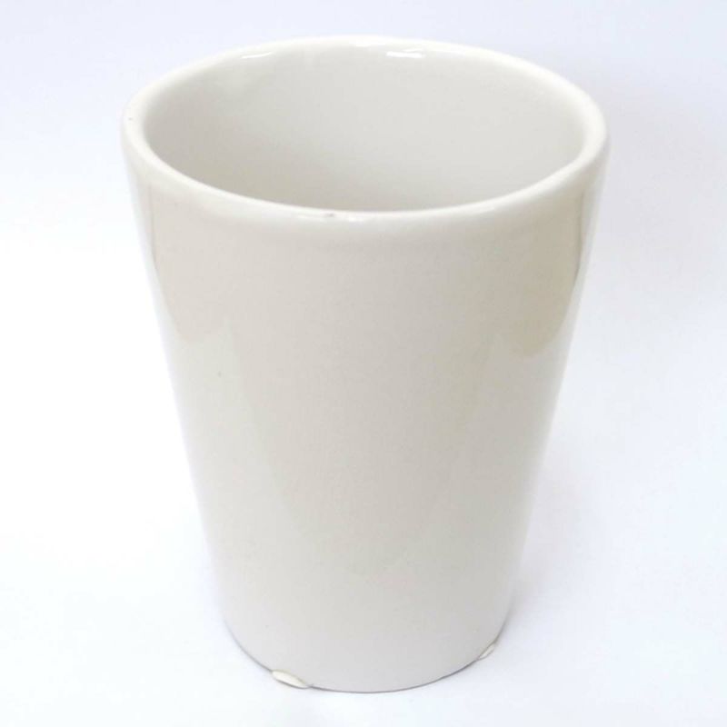 ハイドロカルチャー ミニ観葉植物用　陶器鉢（ホワイト）