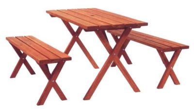 木製ピクニックワイドテーブル 120cmセット