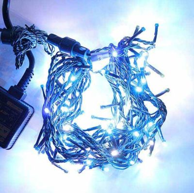 LEDストレートイルミネーション100球　ホワイトブルー 【連結可能タイプ】