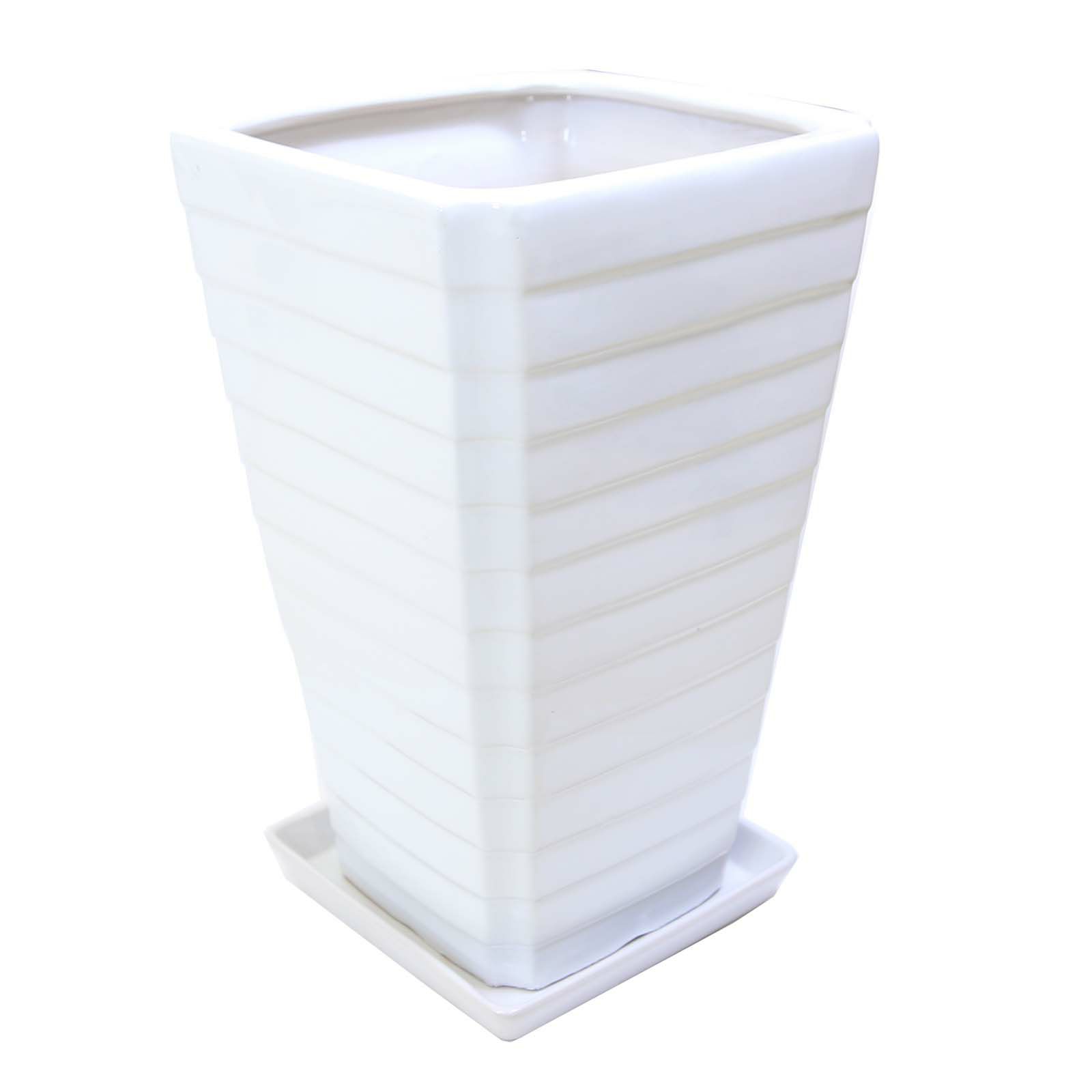 ホワイトスクエア陶器鉢（Gタイプ） （大）