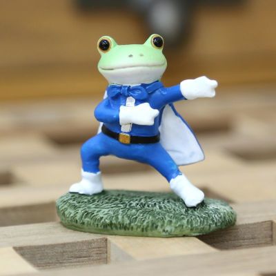 「コポレンジャー ブルー」カエル・かえるの置物 コポーシリーズ