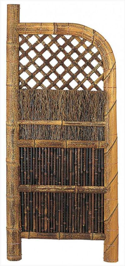 【未使用】　天然竹　玉袖垣 　2個 楽天市場】竹垣 虎玉袖垣 幅2尺 W60cm×H170cm 目隠し 竹製