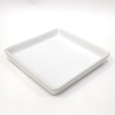 陶器製 鉢皿（受け皿・受皿）（スクエアホワイト）１７