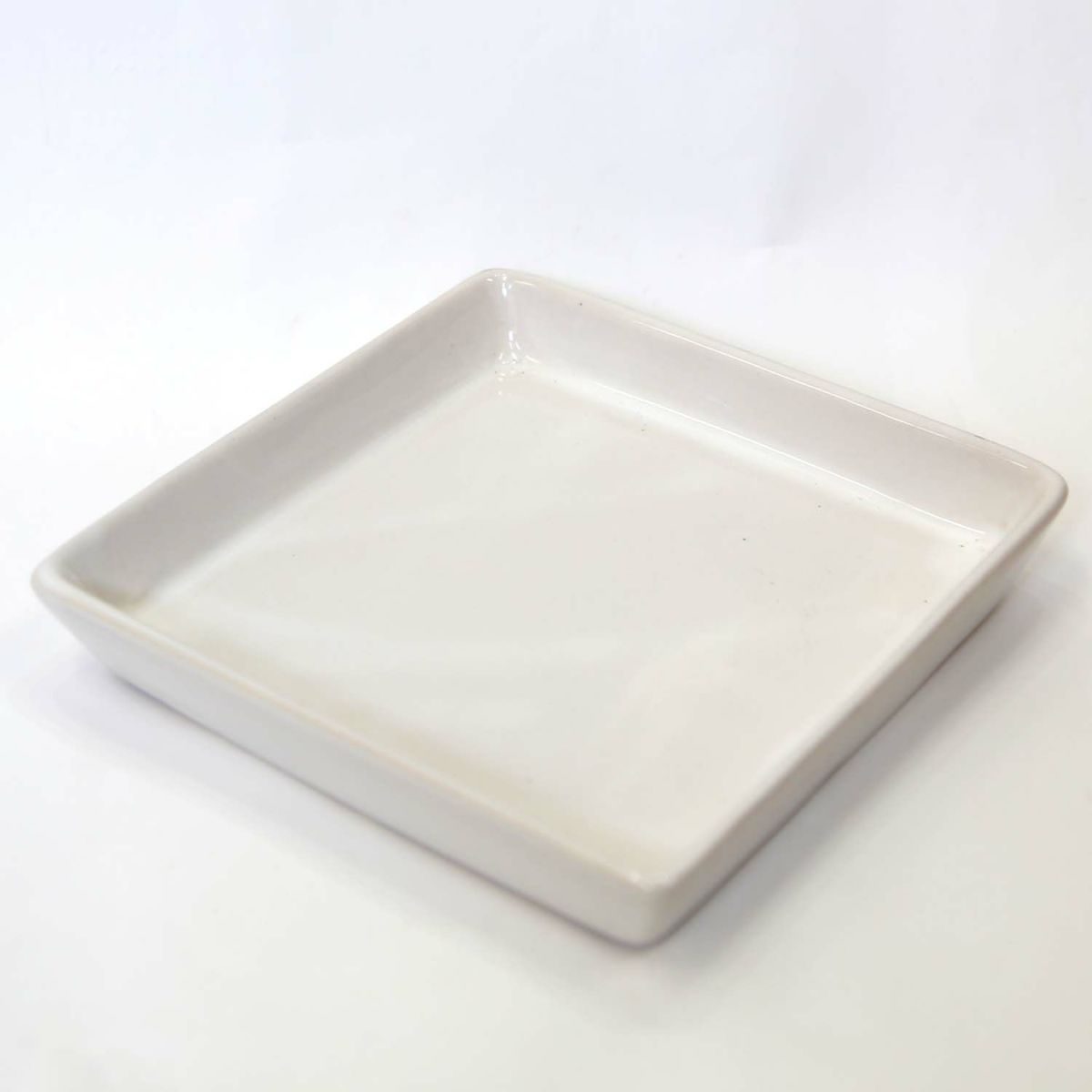 陶器製 鉢皿（受け皿・受皿）（スクエアホワイト）１４．５