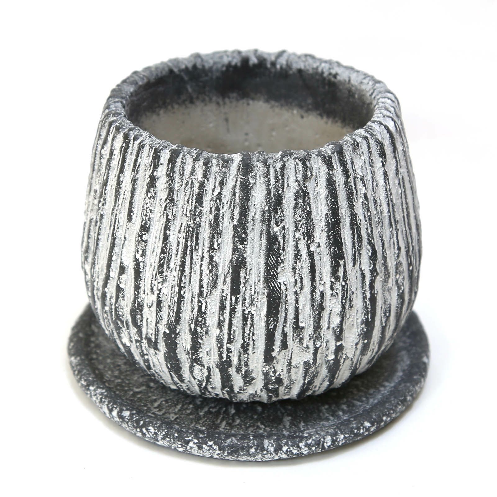 ブルーミングスケープ】 観葉植物 植え替え スクエア陶器鉢 5号+鉢皿